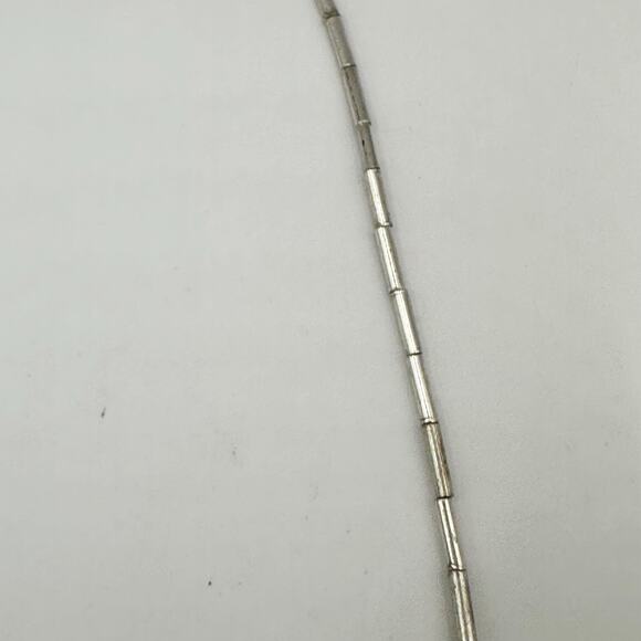 Southwestern Liquid Silver Choker Turquoise Chunky Stone Necklace 15.5" long - Picture 7 of 11